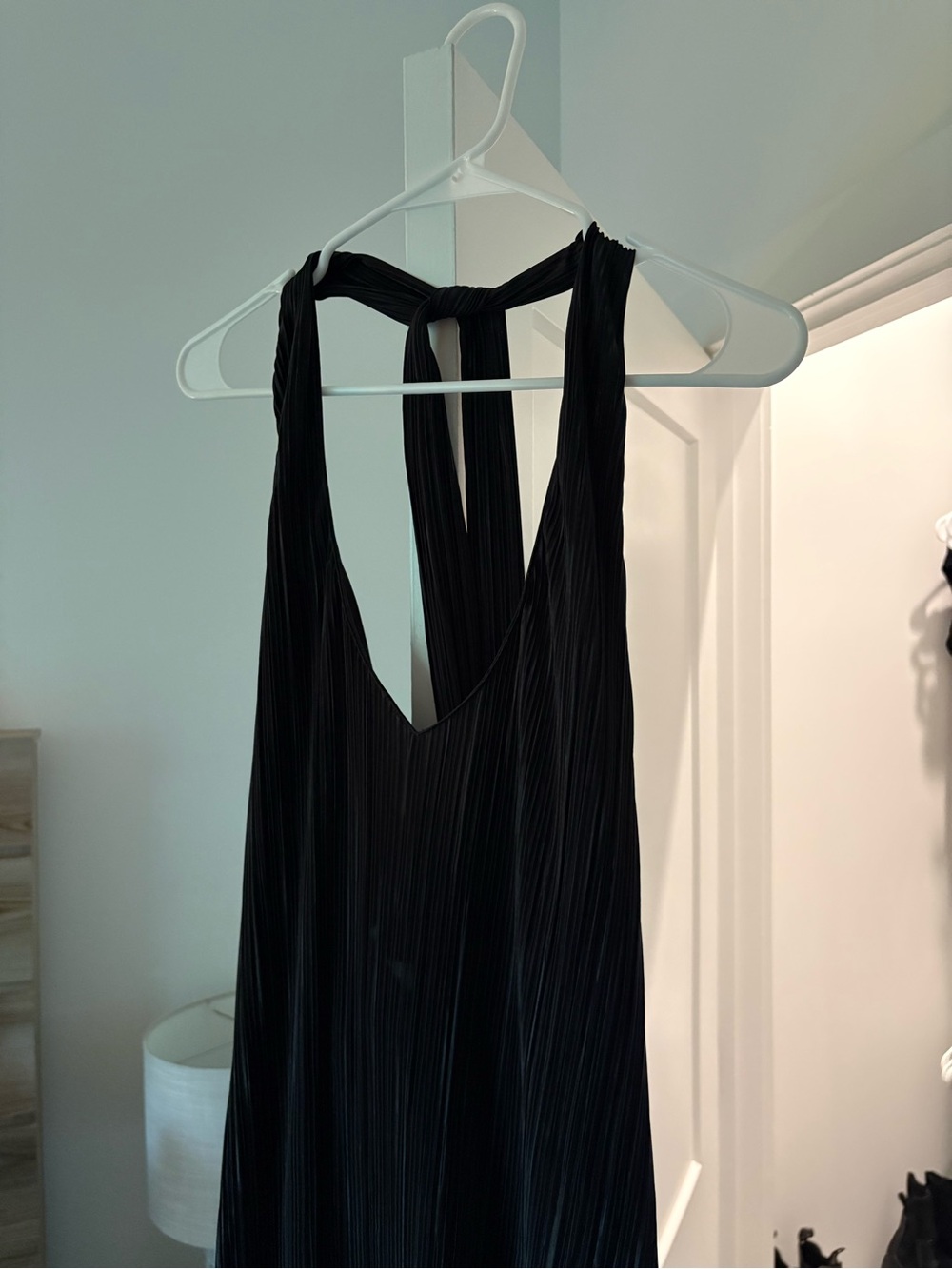 ASOS Black Backless Pleated Maxi Dress